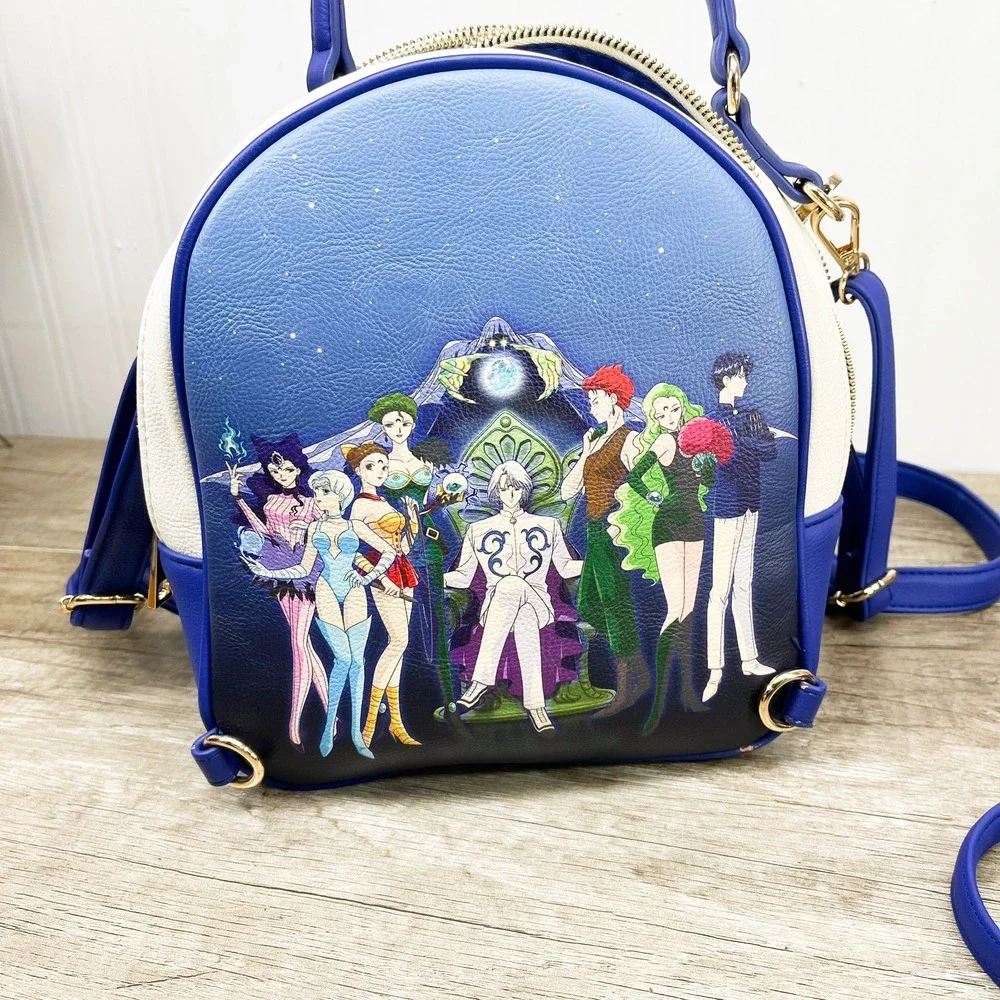Sailor Moon BoxLunch Mini Backpack Convertible Crossbody Bag Blue White Anime